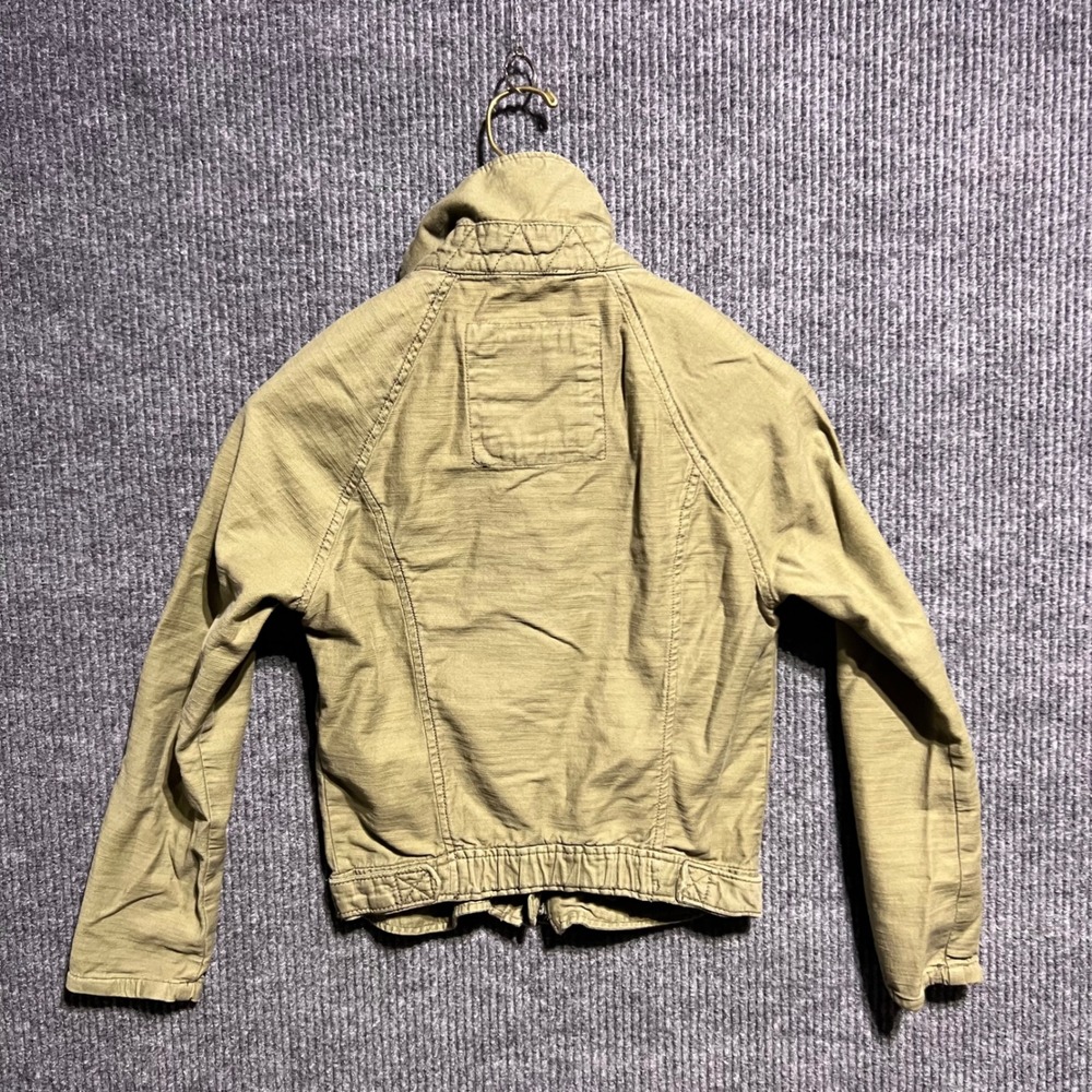 Vintage Hollister Full Zip Jacket Womens Small Green Utility Funnel Neck Cotton - Picture 6 of 12